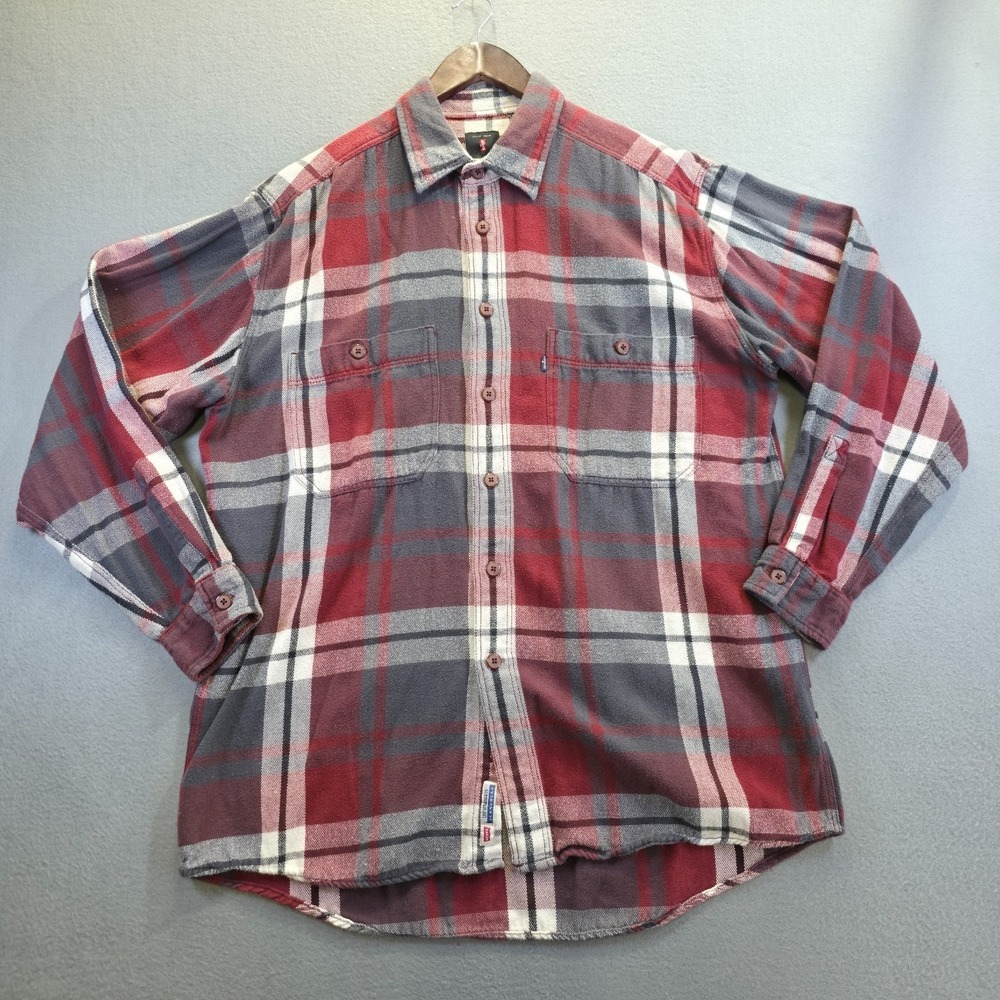 Levi's Jeans Men'sβ Red Plaid Flannel Size Medium